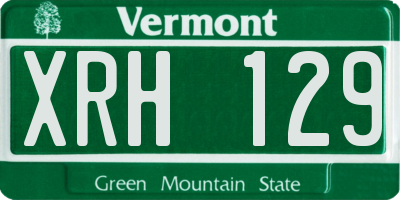 VT license plate XRH129