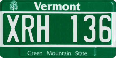 VT license plate XRH136