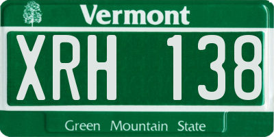 VT license plate XRH138