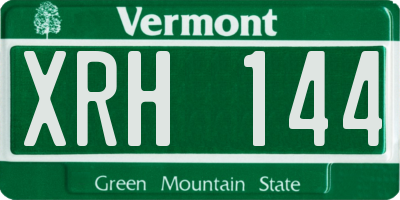 VT license plate XRH144