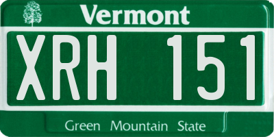 VT license plate XRH151