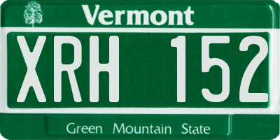 VT license plate XRH152