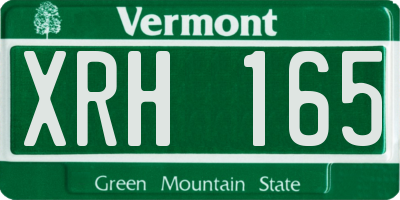 VT license plate XRH165