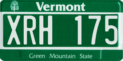 VT license plate XRH175