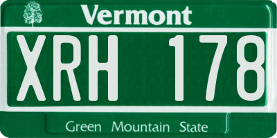 VT license plate XRH178