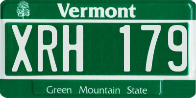 VT license plate XRH179