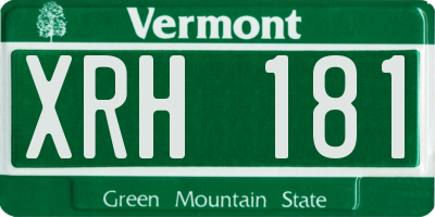 VT license plate XRH181