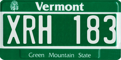 VT license plate XRH183