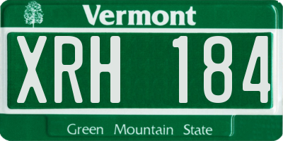 VT license plate XRH184