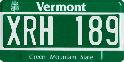 VT license plate XRH189