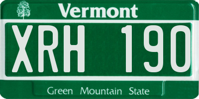 VT license plate XRH190