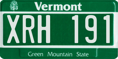 VT license plate XRH191