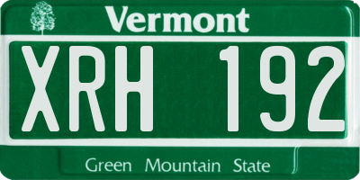 VT license plate XRH192