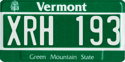 VT license plate XRH193