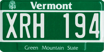 VT license plate XRH194