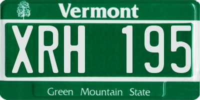 VT license plate XRH195