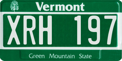 VT license plate XRH197