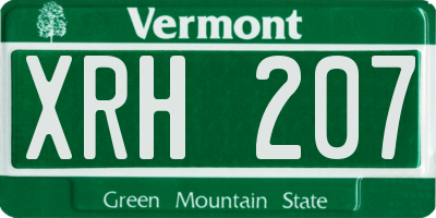 VT license plate XRH207