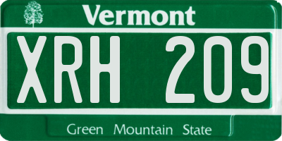 VT license plate XRH209