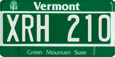 VT license plate XRH210