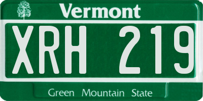 VT license plate XRH219