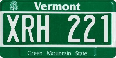 VT license plate XRH221