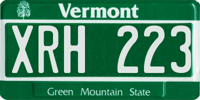 VT license plate XRH223