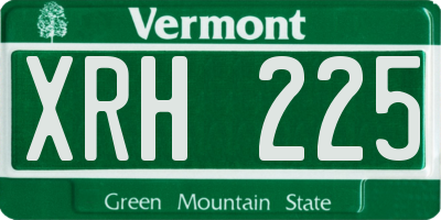 VT license plate XRH225
