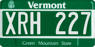 VT license plate XRH227