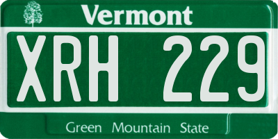 VT license plate XRH229