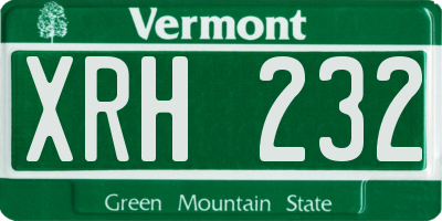 VT license plate XRH232