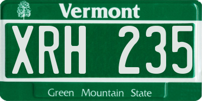 VT license plate XRH235