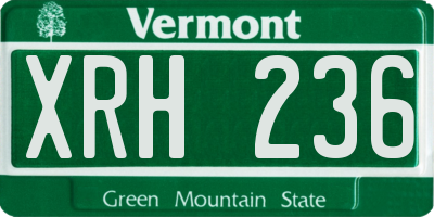 VT license plate XRH236