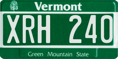 VT license plate XRH240