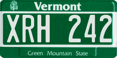 VT license plate XRH242