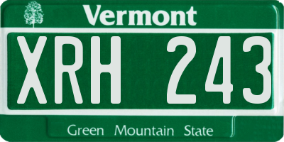 VT license plate XRH243
