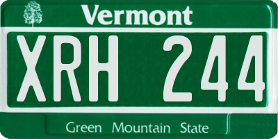 VT license plate XRH244