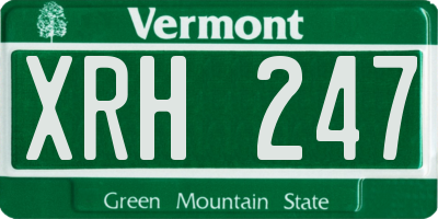 VT license plate XRH247
