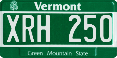 VT license plate XRH250