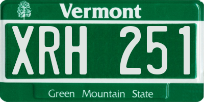 VT license plate XRH251