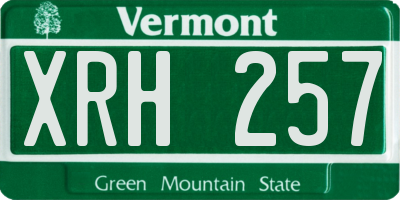 VT license plate XRH257
