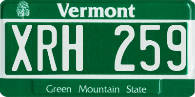 VT license plate XRH259