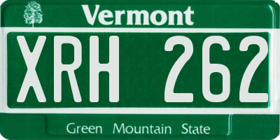 VT license plate XRH262