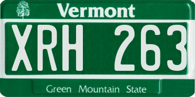 VT license plate XRH263