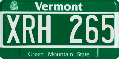 VT license plate XRH265