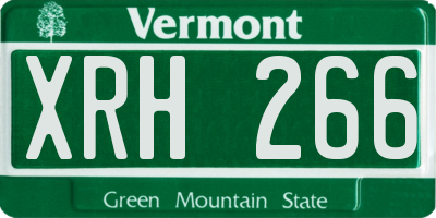 VT license plate XRH266
