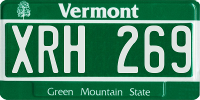 VT license plate XRH269