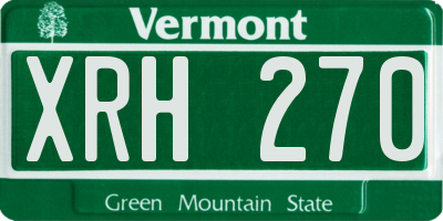VT license plate XRH270