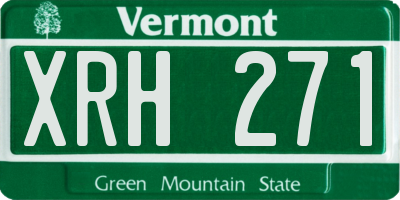 VT license plate XRH271