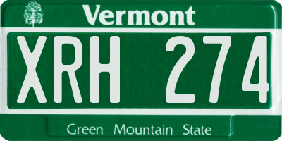 VT license plate XRH274
